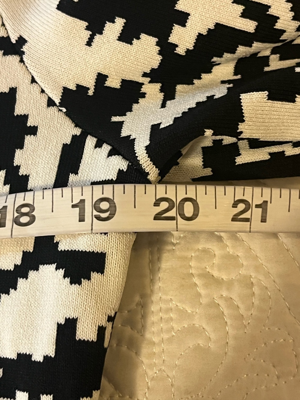 Ashley Graham Black and White Geometric Knit Sweater Dress, 1X - Picture 6 of 8